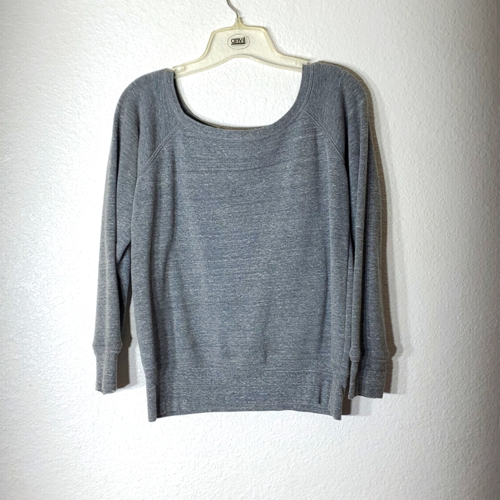 Bella Ladies Small Grey Wide Scoop Neck Sweatshirt